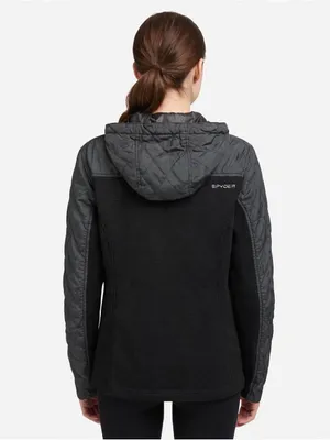 Spyder Black Quilted Lightweight Hooded Unisex Jacket Size SP thumbnail 4