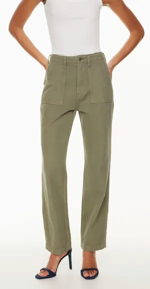 Denim Forum The '90s Utility Hi-Rise Loose Jean Bitter Sage Sz 25 thumbnail 1