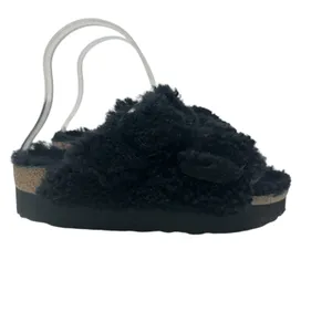 Birkenstock Papillio Arizona Big Buckle Shearling Sandals Teddy Black Size 36‎ thumbnail 6