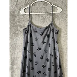 Vintage Y2K‎ Black Sheer Rose Dress Mesh Grunge Goth Large Indie Dark Romance thumbnail 3