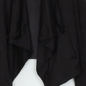 Alice + Olivia Lamb Leather Trim Draped Blazer Jacket Black Womens Size S‎ thumbnail 3