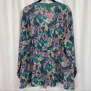 Matilda Jane Green Floral Sheer Large Kookaburra Blouse Sz.XXL thumbnail 10