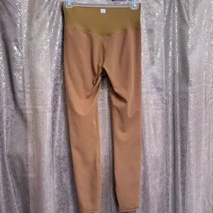Vuori Rib Studio Leggings in the Dark Golden (Mustard)‎ Workout Gym Small thumbnail 2
