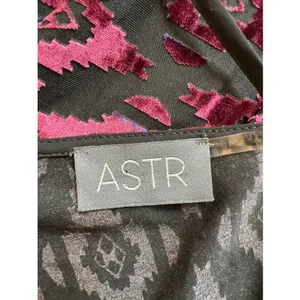 ASTR Velvet Burnout Fringe Cardigan Kimono Western Aztec Burgundy Black Gypsy thumbnail 5
