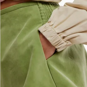 NWT Free People Paradise Found Mini Suede Skort in Going Green thumbnail 4