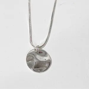 925 Sterling Silver Circle Lucky Bar‎ Layered Necklace Jewelry thumbnail 2