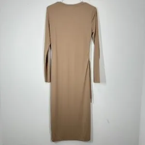 Vero Moda Phine Long Sleeve Rib Jersey Dress Light Brown‎ Comfort Casual Travel thumbnail 9