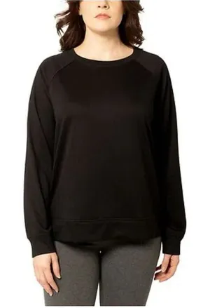 AE Aerie Small‎ Sweatshirt Oversized Inside Out Crew Neck Side Slits Tunic Black thumbnail 1