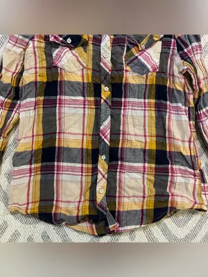 Arizona Jeans Women’s Plaid Button Up Shirt Medium thumbnail 3