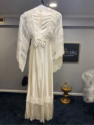 Ivory Satin Lace Maxi Dress thumbnail 2