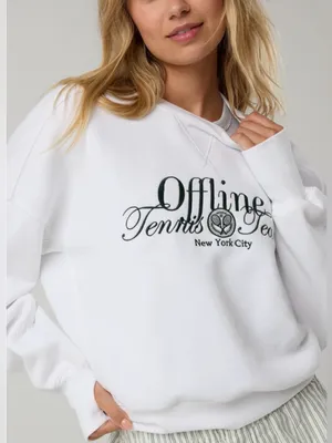 Offline by Aerie Cloud Fleece Sweatshirt White XXL NWT thumbnail 1