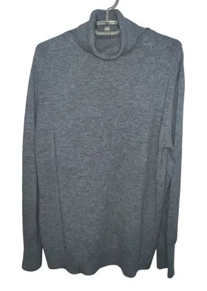 Everlane Sweater‎ Womens Size XL Gray 100% Cashmere Turtleneck Cowl Pullover Top thumbnail 1