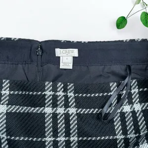 J.Crew Black & White Plaid Tweed Mini Skirt thumbnail 9