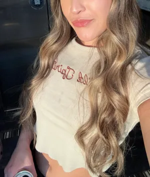 Tan Wild Spirit Embroider Crop Top thumbnail 6