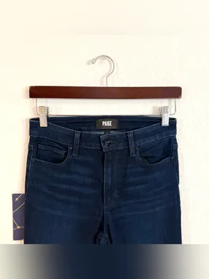 Paige Womens Jeans Denim Dark Wash Genevieve Modern High Rise Flare Size 27 thumbnail 3
