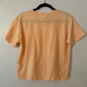 Marine Layer Peach Orange White Stripe Boxy Short Sleeve Tee T-shirt Minimalist thumbnail 6