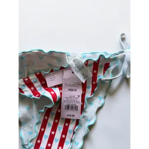 Wild Fable Reversible Bikini Set XS Stars‎ Stripes Hearts Ruffle Americana NWT thumbnail 5