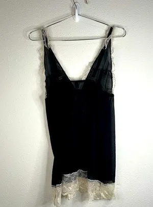 Marilyn Monroe Black Lace Slip Dress - Size Medium thumbnail 6