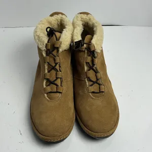 Lands End Womens Chalet Shearling Bootie Dark Chestnut Suede Ankle Boots Size 9 thumbnail 12