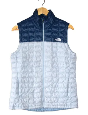 The North Face ThermoBall Eco Puffer Vest Womens M Blue Excellent Quilted Zip thumbnail 1