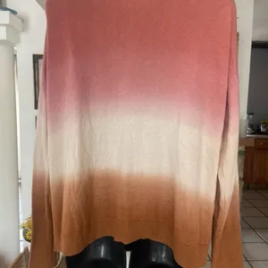 J.Jill Dip Dyed Ombré Cardigan Sweater Womens Large Pink Brown White But… thumbnail 4