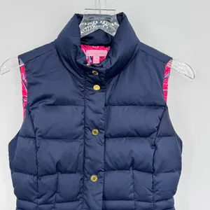 Lilly Pulitzer Isabelle puffer vest down filled XS zip front quilted navy blue thumbnail 4