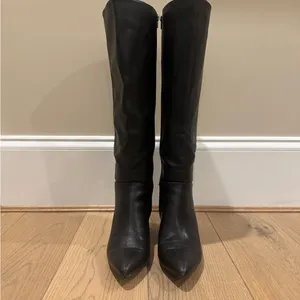 🍁 Journee Landree Wide Calf Black Heeled Boots, Size 11 thumbnail 2