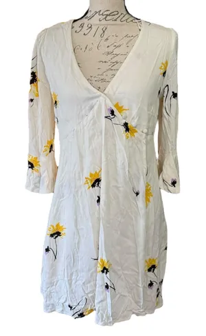 Free People Time On My Side 3/4 Sleeve Floral Dress Size Small thumbnail 1