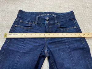 American Eagle Outfitters Dark Blue High-Rise Flare Jeans Size 4 thumbnail 9