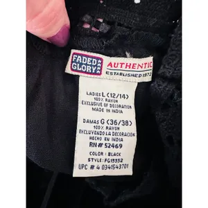 Vtg‎ Y2K Faded Glory Top Womens Large Black Velvet Fairy Renaissance Whimsigoth thumbnail 5