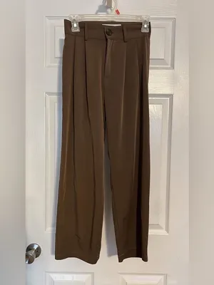 Lucky Brand High-Rise Wide-Leg Trousers in Brown/Olive thumbnail 2