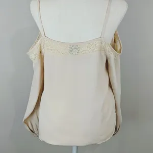 Anthropologie Paper Crane Cold Shoulder Lace Blouse Size M Cream Boho‎ Fairy thumbnail 3
