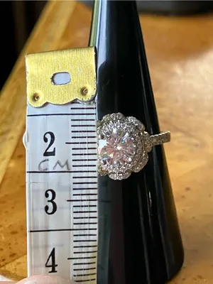 Genuine Moissanite Sterling Silver Ring Size 7 White thumbnail 10