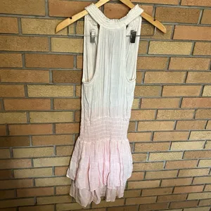 NWT Red Haute White Smocked Gauze Prim Tie Dye Midi Dress Size XS thumbnail 4