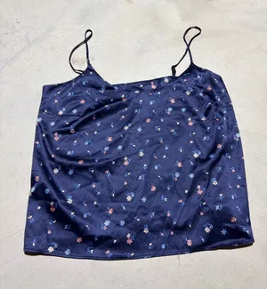 Parade Navy Floral Satin Cami pajama Top medium thumbnail 1