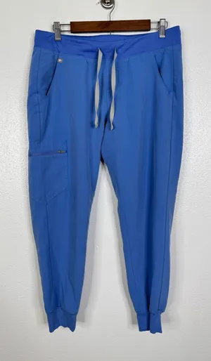 Figs Zamora Jogger Scrub Pants Blue Medium Petite W18SW2005P Cargo Yoga Waist‎ thumbnail 1