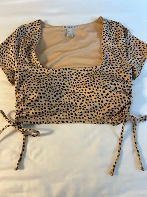 Forever 21 Cheetah Square Neck Crop Top thumbnail 1