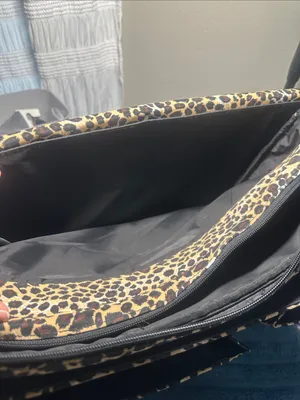 Leopard Print Crossbody Satchel - Laptop bag etc Tan/Black excellent like new thumbnail 11