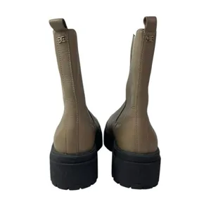 Sam Edelman Wellington Beige Tan Round Toe Slip On Mid Calf Chelsea Boots Sz 7.5 thumbnail 3