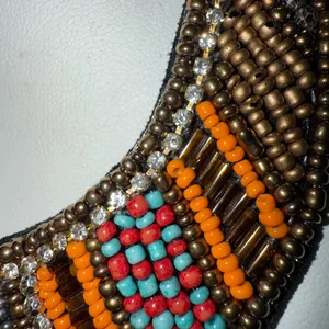 Vintage Beaded Bib‎ Necklace Tribal Boho Multicolor Statement Jewelry Ethnic thumbnail 3
