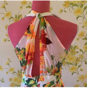 Glamazon floral boho V neck summer maxi dress size M thumbnail 6