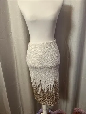 NWOT Joyce Leslie Strapless White Lace Dress/Skirt with Gold Accents thumbnail 2