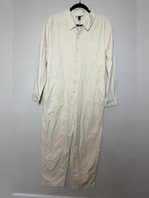 NWT Universal Thread Cream Utility Jumpsuit Long Sleeve Boilersuit Size 8 thumbnail 2