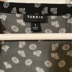 Torrid Diamond Print Sheer Chiffon Shirt Dress 3/4 Sleeve Black & White Size 1 thumbnail 7