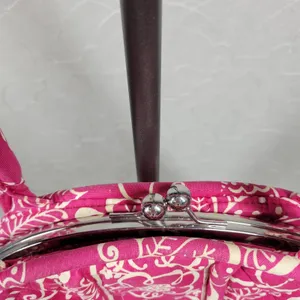 VTG Vera Bradley Eloise Bag Large Barbie Hot Pink Kiss Lock Dome Shoulder Purse thumbnail 10