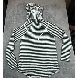 NFL Team Apparel Green Bay Packers Striped V-Neck Hoodie Women Small Football thumbnail 2
