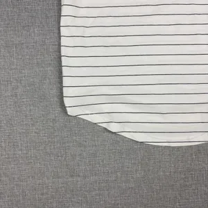 Lululemon Striped Shirt Womens 2 White V-Neck Short Sleeve Pima Cotton Top thumbnail 2