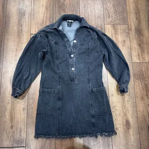 Divine Heritage Gray Henley Western Mini Dress Size XS NO BELT $275 SOLD OUT! thumbnail 3