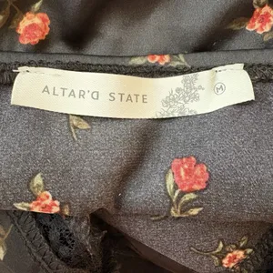 Altar'd State Black Sexy Red Floral Slip Dress Lace V neck Maxi Size Medium thumbnail 7