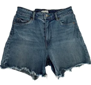 H&M Distressed Denim Cutoff Shorts Blue Wash Raw Hem M 8 thumbnail 1